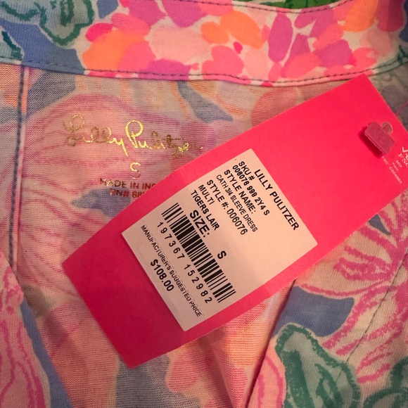 Lilly Pulitzer Cath 3/4 Sleeve Dress Tigers Lair Size Small NWT - Picture 7 of 8